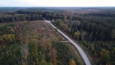 Technische-Forstwegstraße-Für-Forstwirtschaftliche-Erholung-Und-Holzeinschlag-Aus-Der-Luftsicht