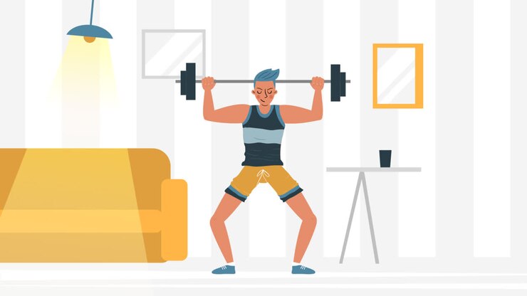 An animation of a Training at home concept
