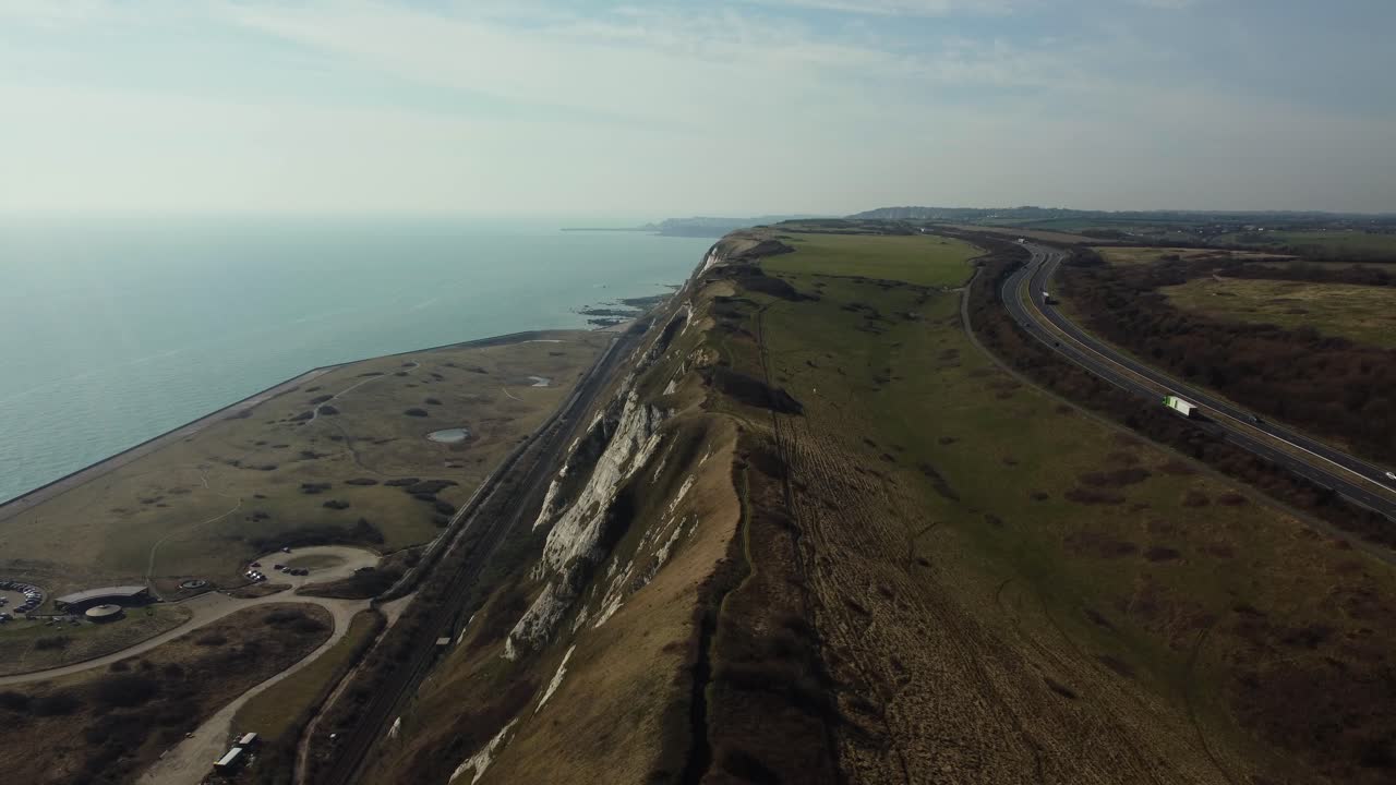 Aerial view of a cliffside landscape