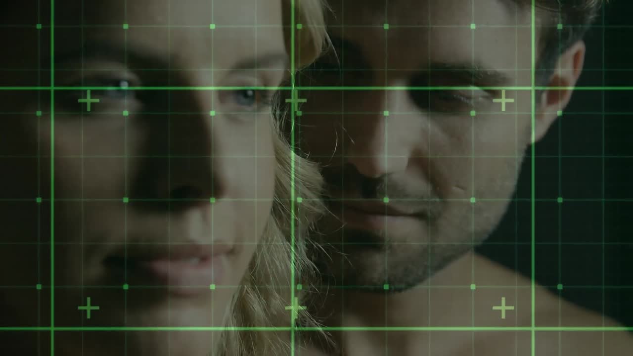 анимация обработки данных над кавказской парой