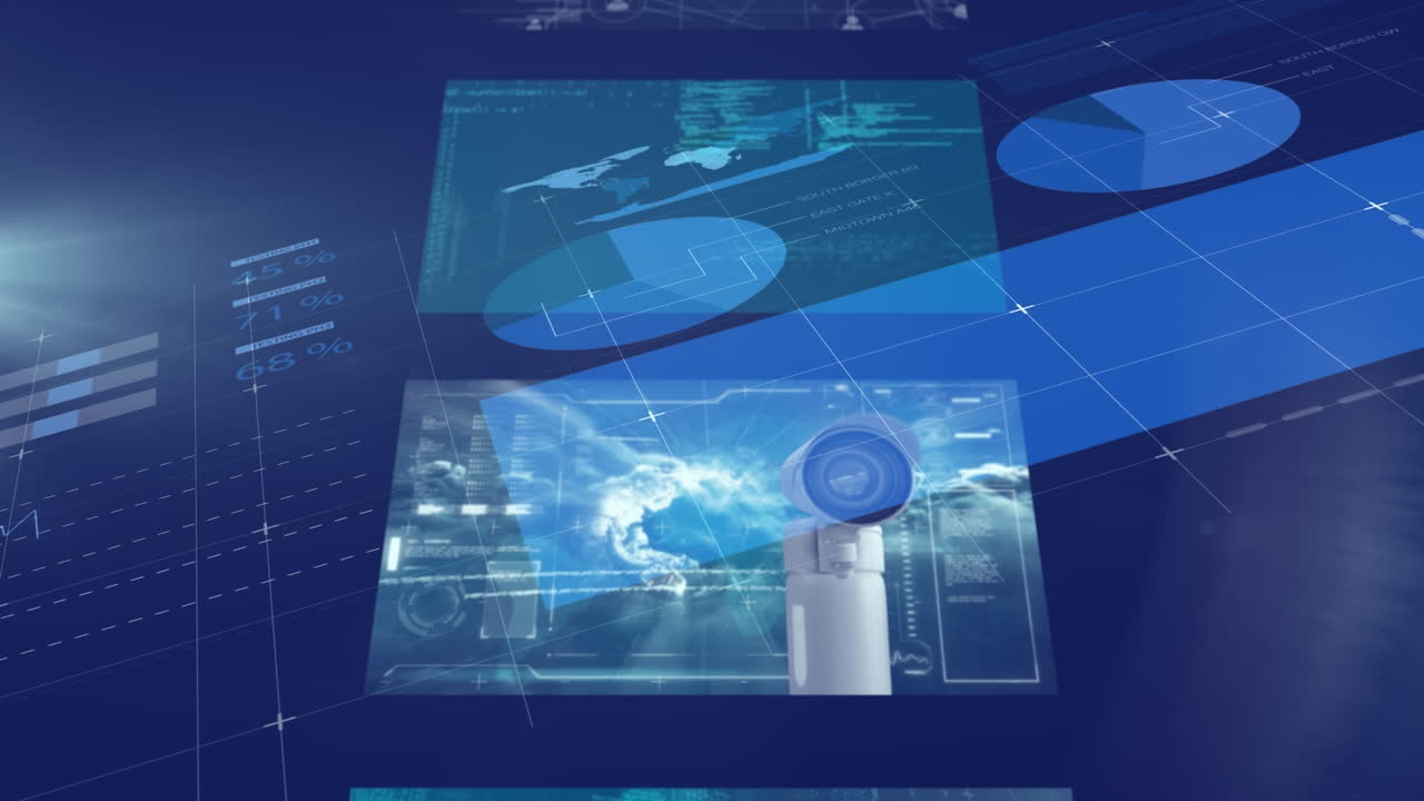 animación de la red de conexiones con números médicos y procesamiento de datos médicos.