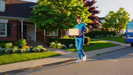 delivery person at house
