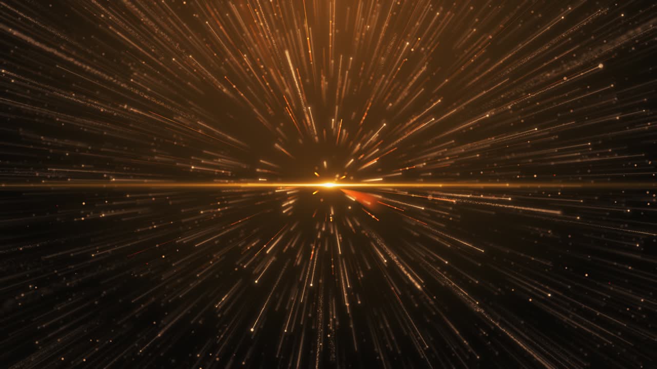 Abstract glittering shiny gold particles falling golden stars tail particle falling down for new