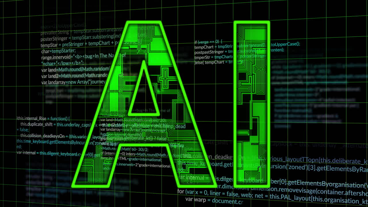 검은색 배경 위의 텍스트 및 디지털 데이터 처리의 애니메이션