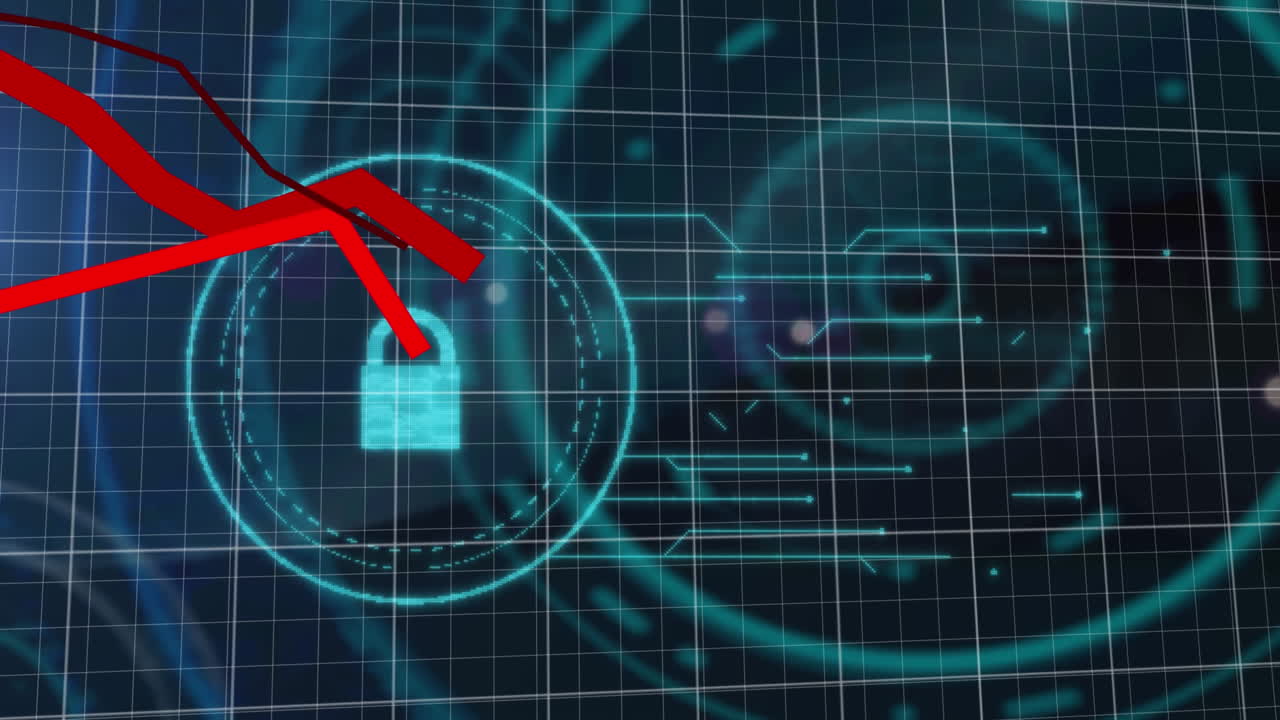 animación del procesamiento de datos sobre el icono del candado