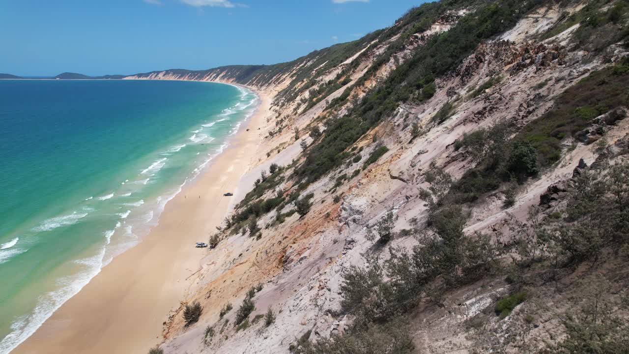 Flying Over the Shores and Dunes of Rainbow Beach
