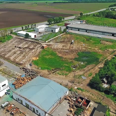 vista aérea del sitio de construcción
