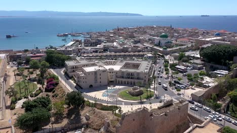 port city in the galilee from a drone