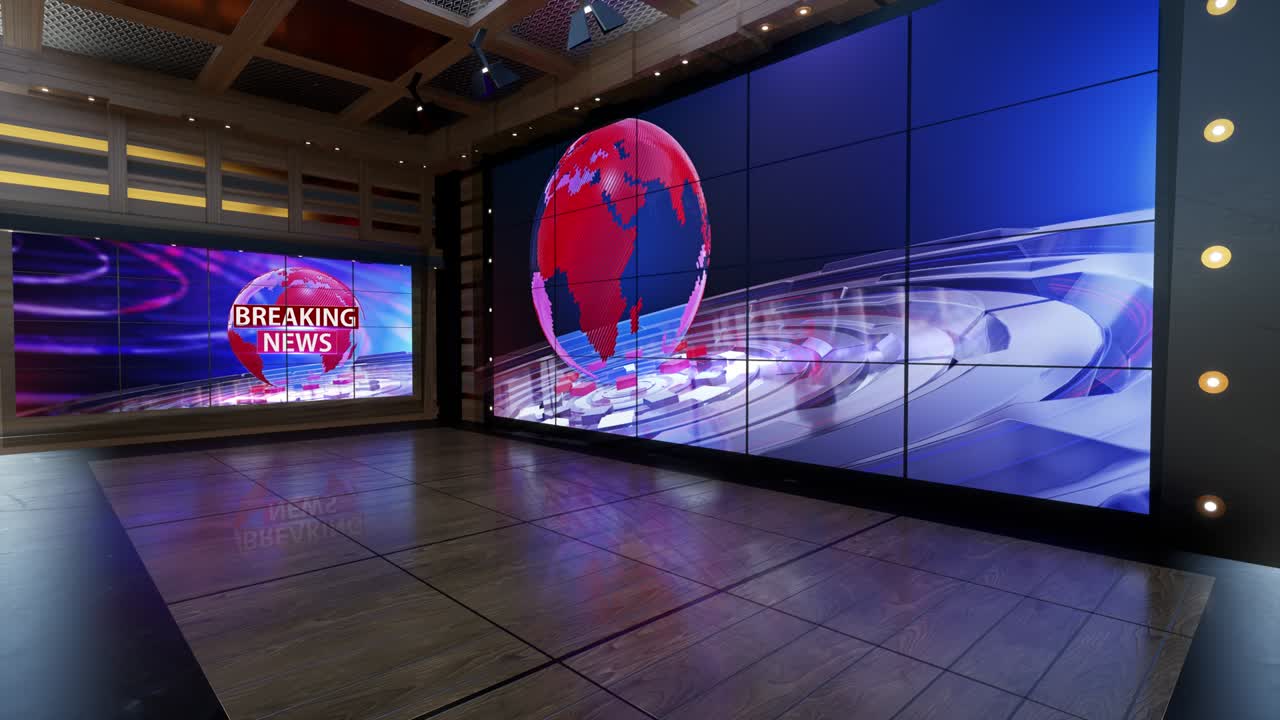 3d 가상 tv 스튜디오 뉴스 루프