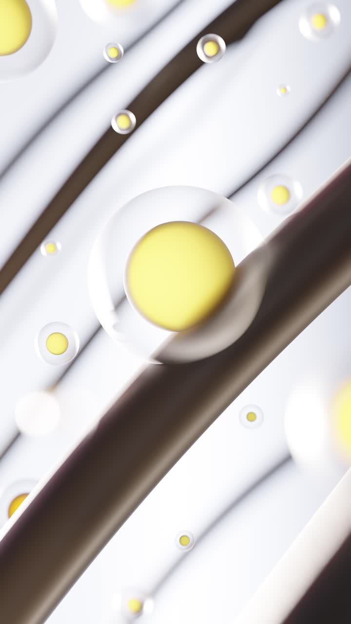 Vertical 3D render illustration of cell on brown hair