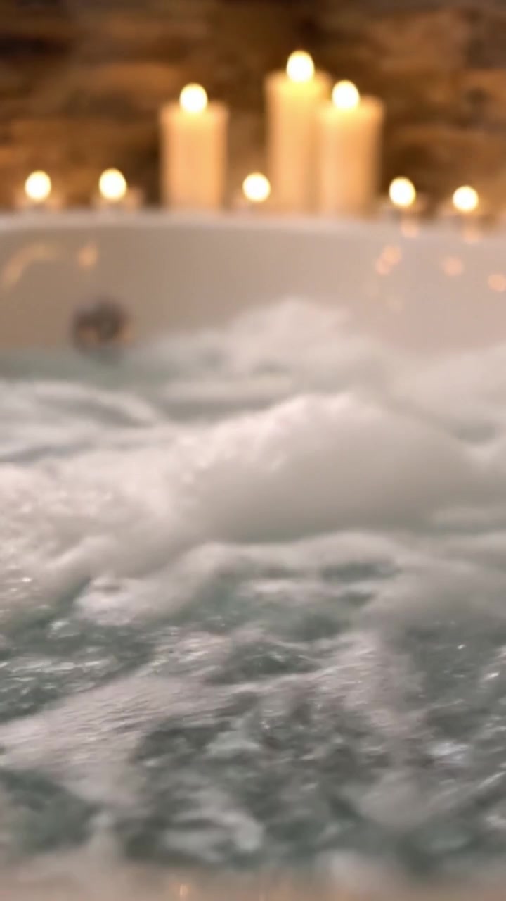 A Relaxing Soak in a Calming Bathtub Surrounded by Flickering Candles and Soft Bubbles for Ultimate Serenity and Pampering Experience