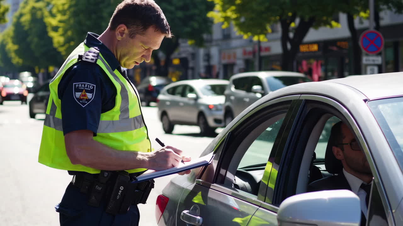 Traffic Officer Conducting a Traffic Stop