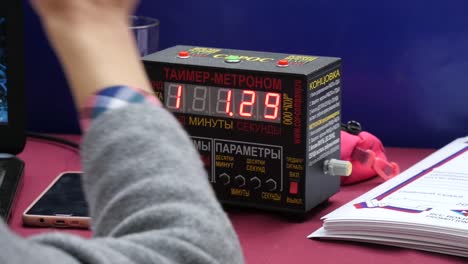 temporizador de caja en uso