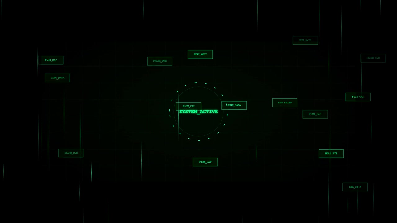 Futuristic Digital Interface with System Active Notification