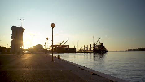 Lisbon-Suspension-bridge-at-dawn-sunrise