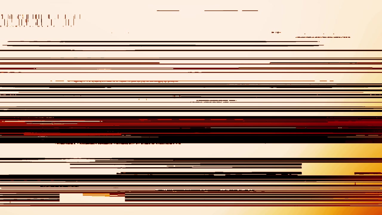 Digital glitch-effekt med vandrette linjer og farveforvrængning