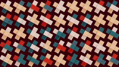 Abstract Geometric Pattern with Squares and Plus Signs