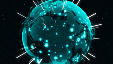 3d digital earth shows concept of global network.