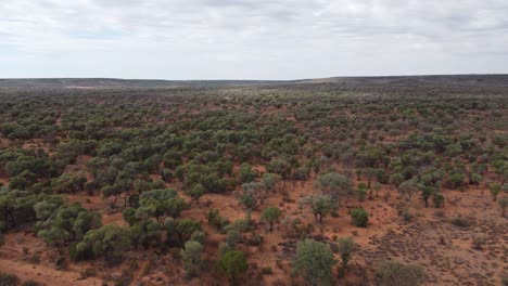 drone flying over a very rough remote landscape in the australian outback