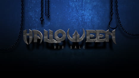 Halloween-Big-Sale-text-with-metal-chain-on-dark-blue-texture