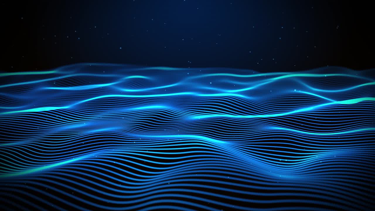 Abstract Glowing Blue Waves