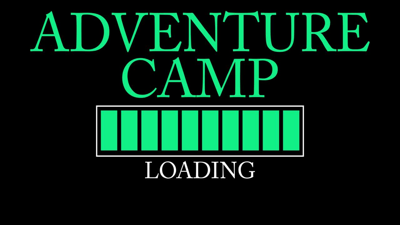 모험 캠프 텍스트 로딩, 다운로드, 업로드 바 표시