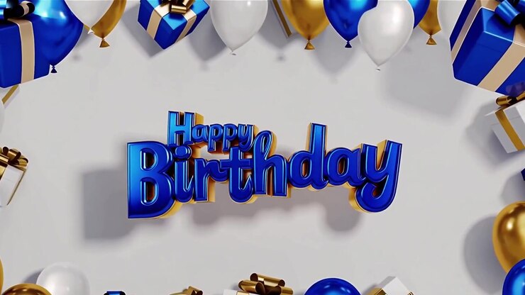 Sfondo di compleanno con palloncini e regali