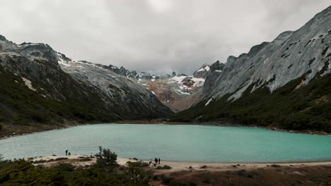 Scenic-Mountains-Around-The-Laguna-Esmeralda-In-Ushuaia,-Tierra-del-Fuego,-Argentina