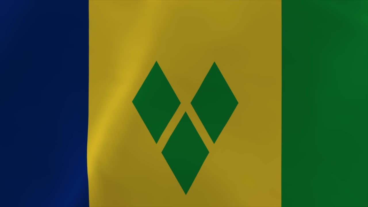 St. Vincent and Grenadines Waving Flag Animation 4K Moving Wallpaper Background