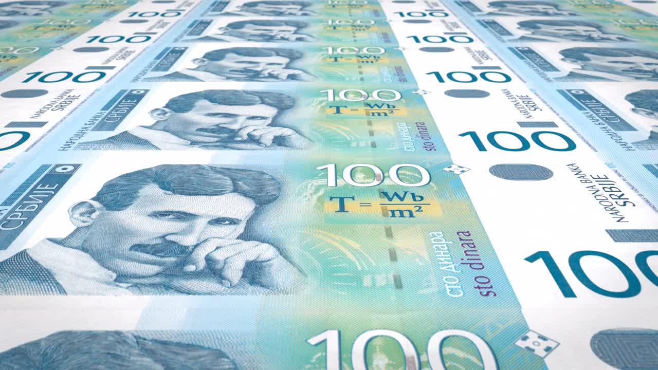 세르비아의 100 디나르 지폐, 현금, 루프