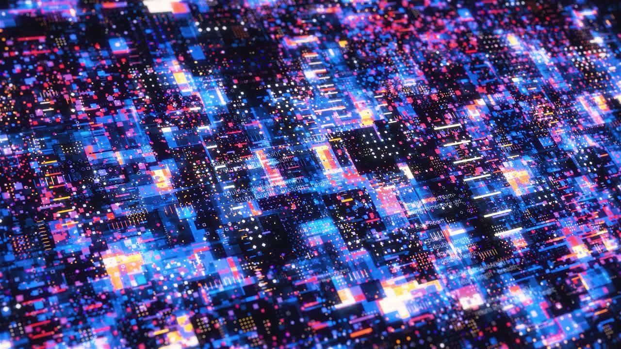 fondo digital abstracto con líneas y cuadrados brillantes