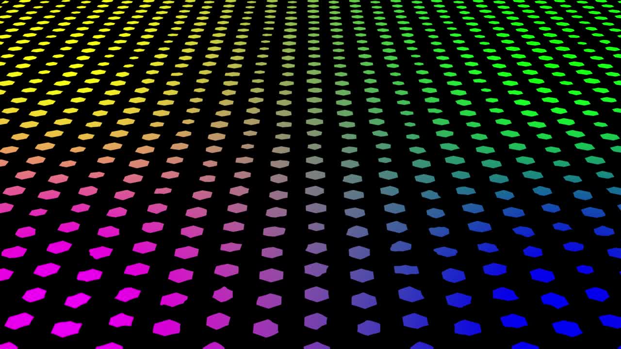 modello di poligono retro bokeh movimento su sfondo nero animazione loop senza cuciture, concetto tecnologico