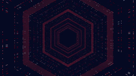 túnel futurista en galaxia de puntos y líneas en hexágonos del color del arco iris 4