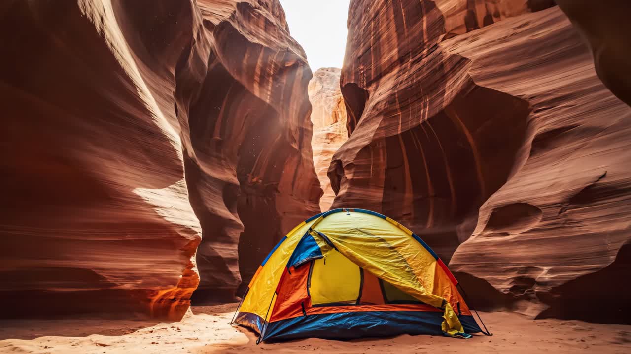 Camping in a Sandstone Canyon