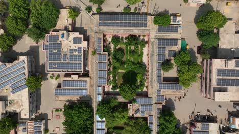 hospital's green oasis in shahdadpur, sindh - aerial topview