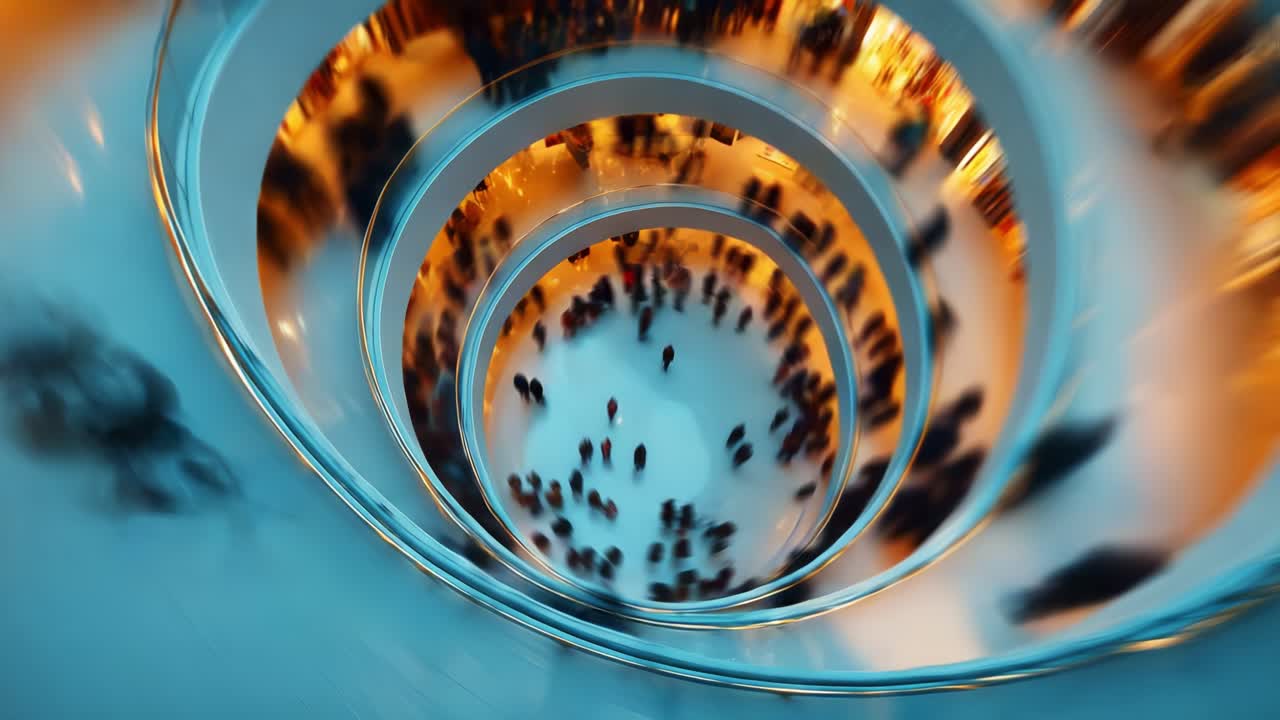 Dynamic Spiral of Movement: Capturing the Energy of a Crowd in a Contemporary Space