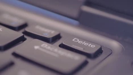 pressing delete key on a laptop