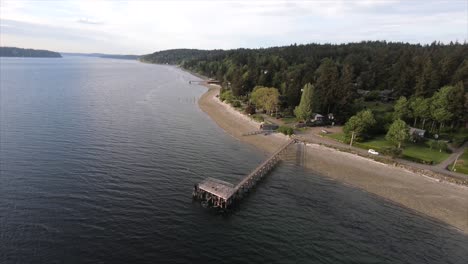 drone flight over the coast of seattle, washington