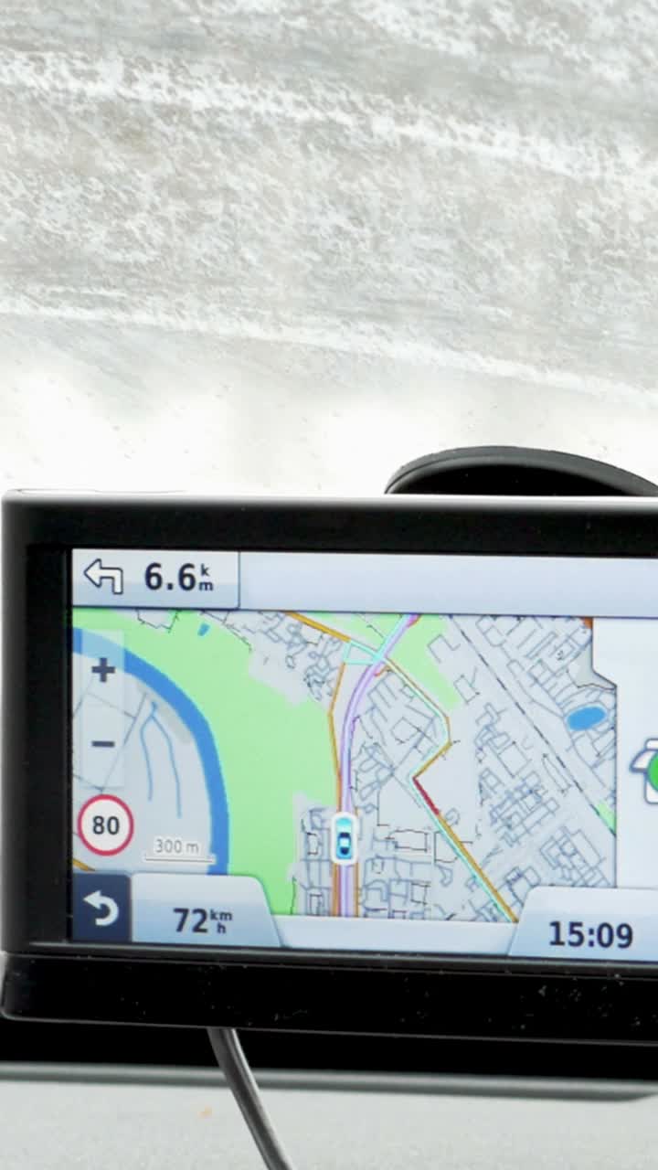 GPS Navigation System Displaying a Route