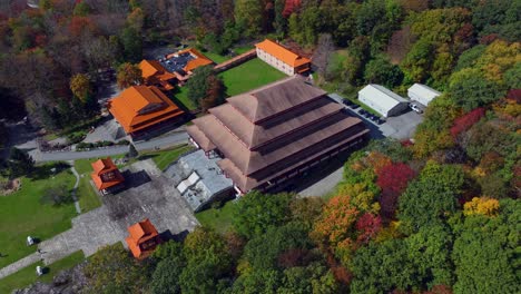 An-aerial-view-of-the-Chuang-Yen-Monastery-on-a-sunny-fall-day