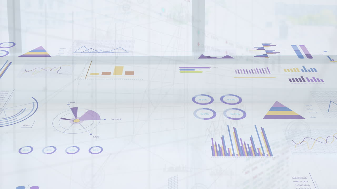animación del procesamiento de datos financieros sobre personas de negocios