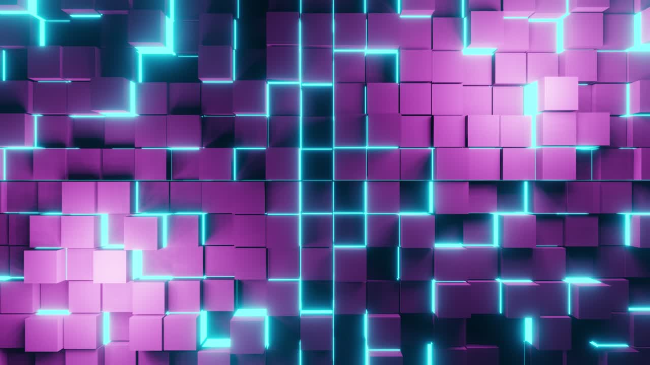 espacio cubos metálicos fondo en movimiento vj bucle