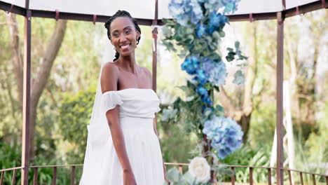 woman, portrait and bride at wedding reception