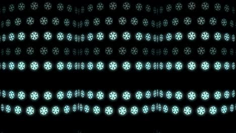 fondo de patrón de navidad de neón estroboscópico de copo de nieve en blanco y negro estroboscópico de animación en bucle