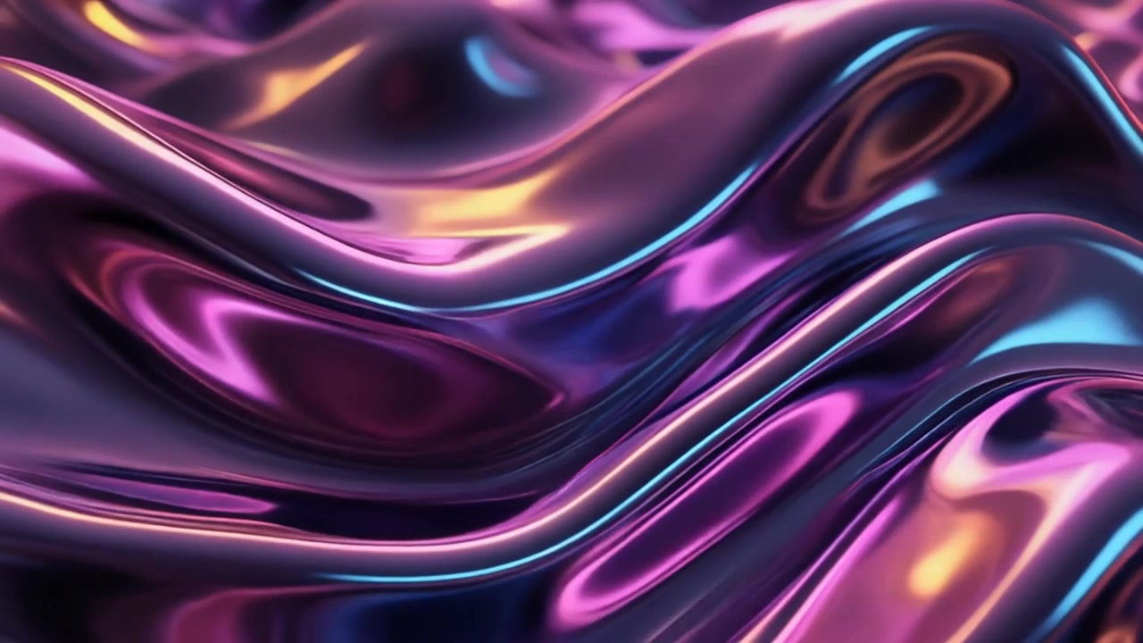 Abstract Liquid Metal Surface with Purple and Blue Reflections