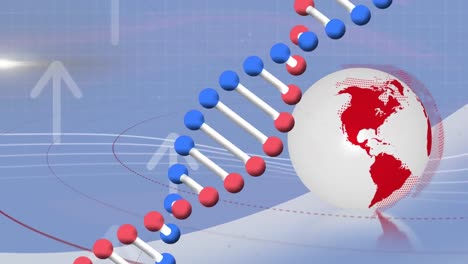 Animación-Del-Globo-Y-Gráfico-Sobre-Flechas-Y-Cuadrícula