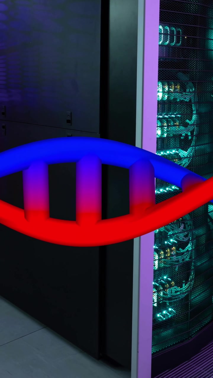 Animation of medical data processing over server room