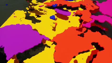 piezas abstractas de color de fondo geométrico. 4k