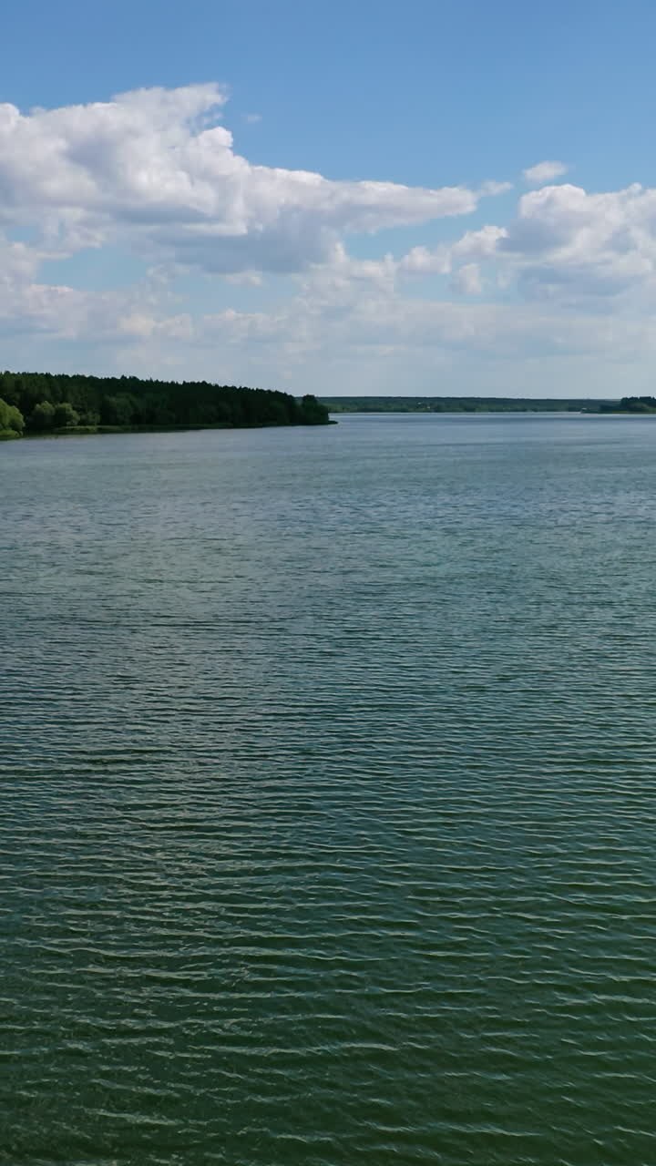 Aerial view over river. Beautiful natural scenery of river