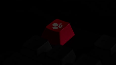 Red key on a mechanical keyboard, used for special functions